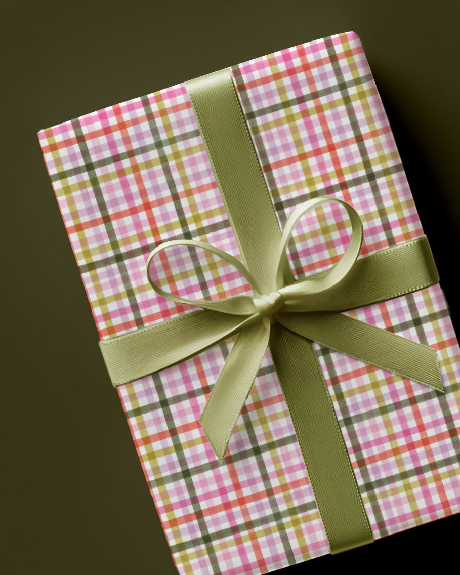 Christmas Gingham Wrapping Paper Sheets