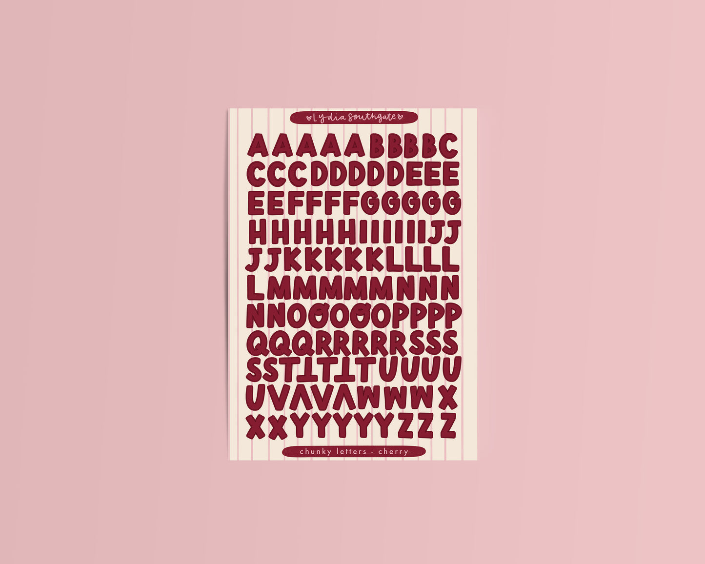 Cherry Chunky Letters Sticker Sheet