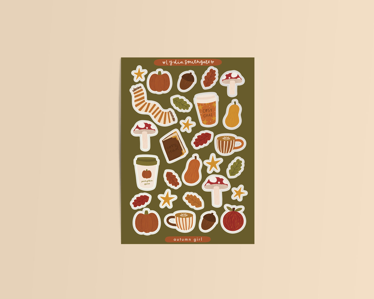 Autumn Girl Clear Vinyl Sticker Sheet