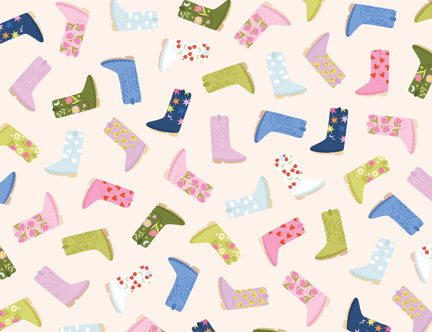 Cowboy Boots Printed Tea Towel