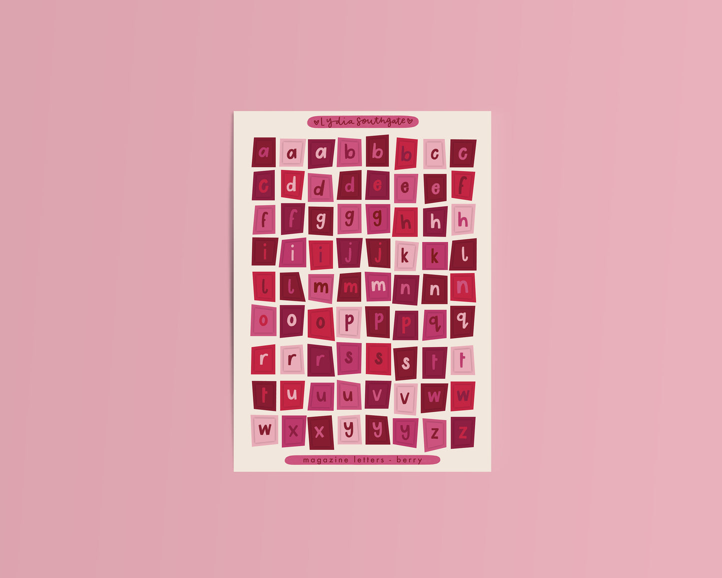 Berry Magazine Letters Sticker Sheet