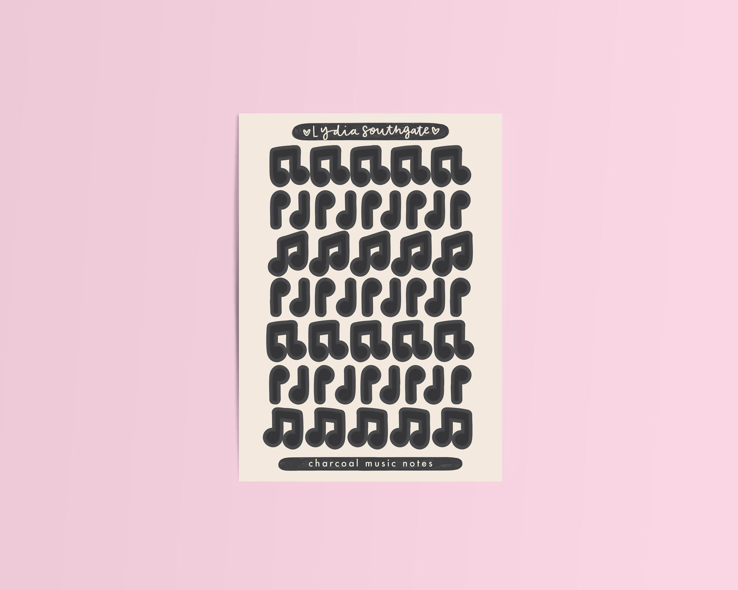 Charcoal Music Notes Mini Sticker Sheet