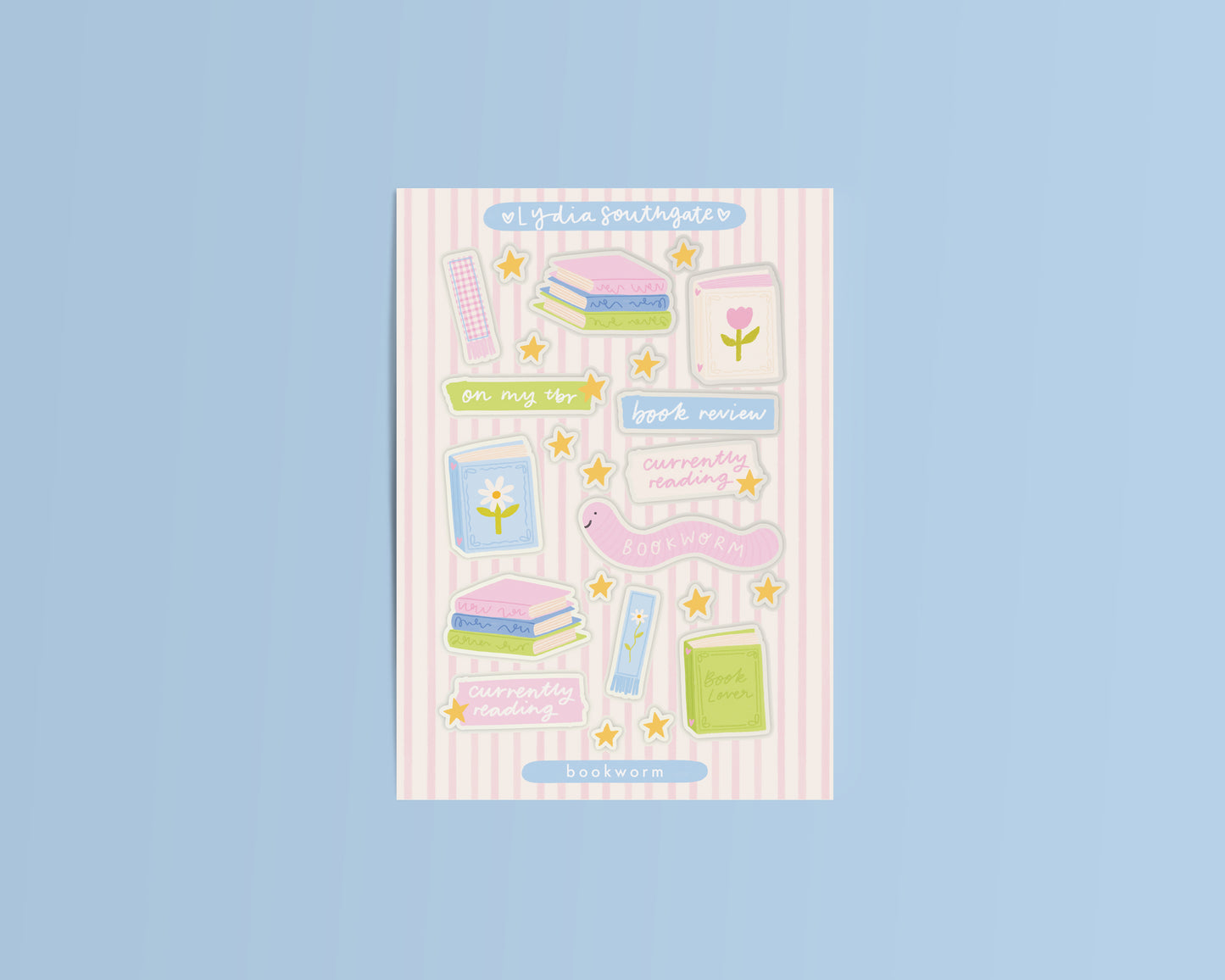 Bookworm Mini Clear Vinyl Sticker Sheet