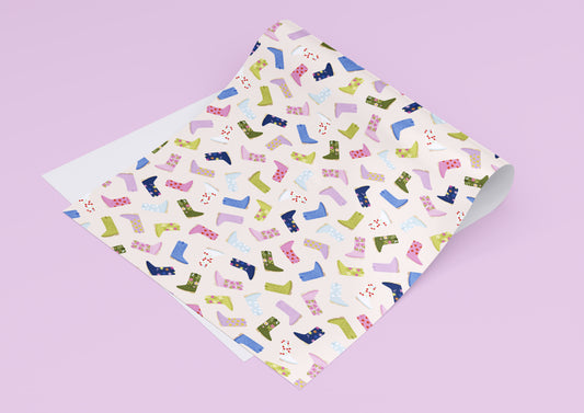 Cowboy Boots Wrapping Paper Sheets