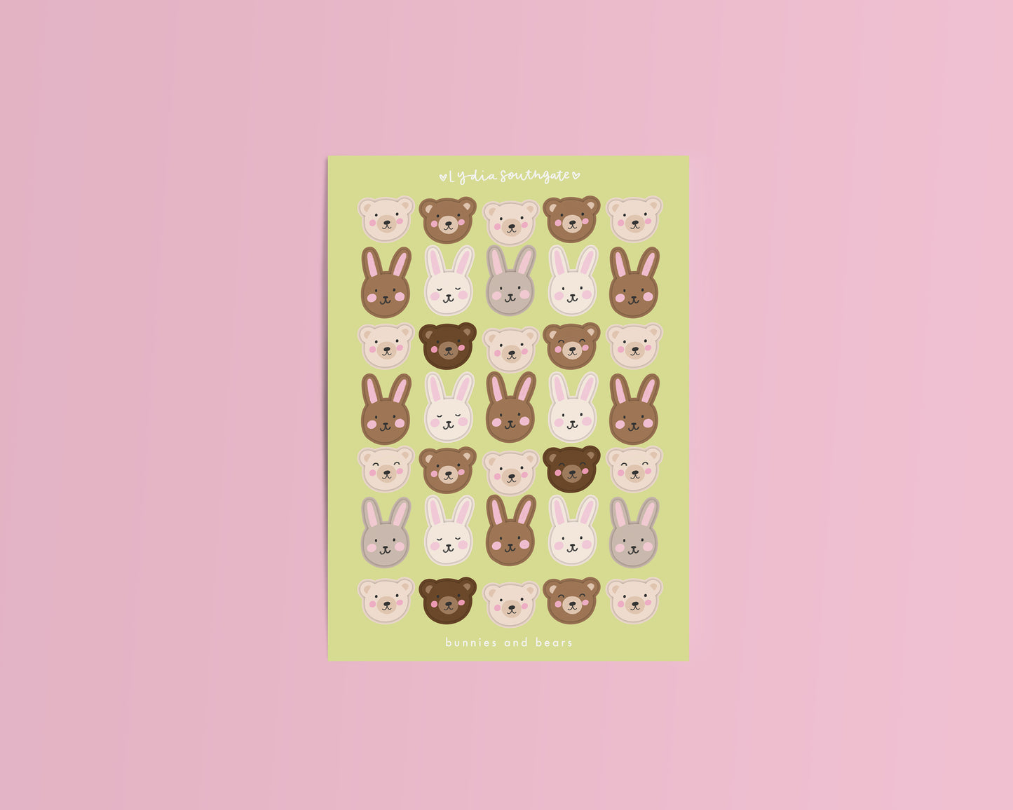 Bunnies and Bears Sticker Sheet