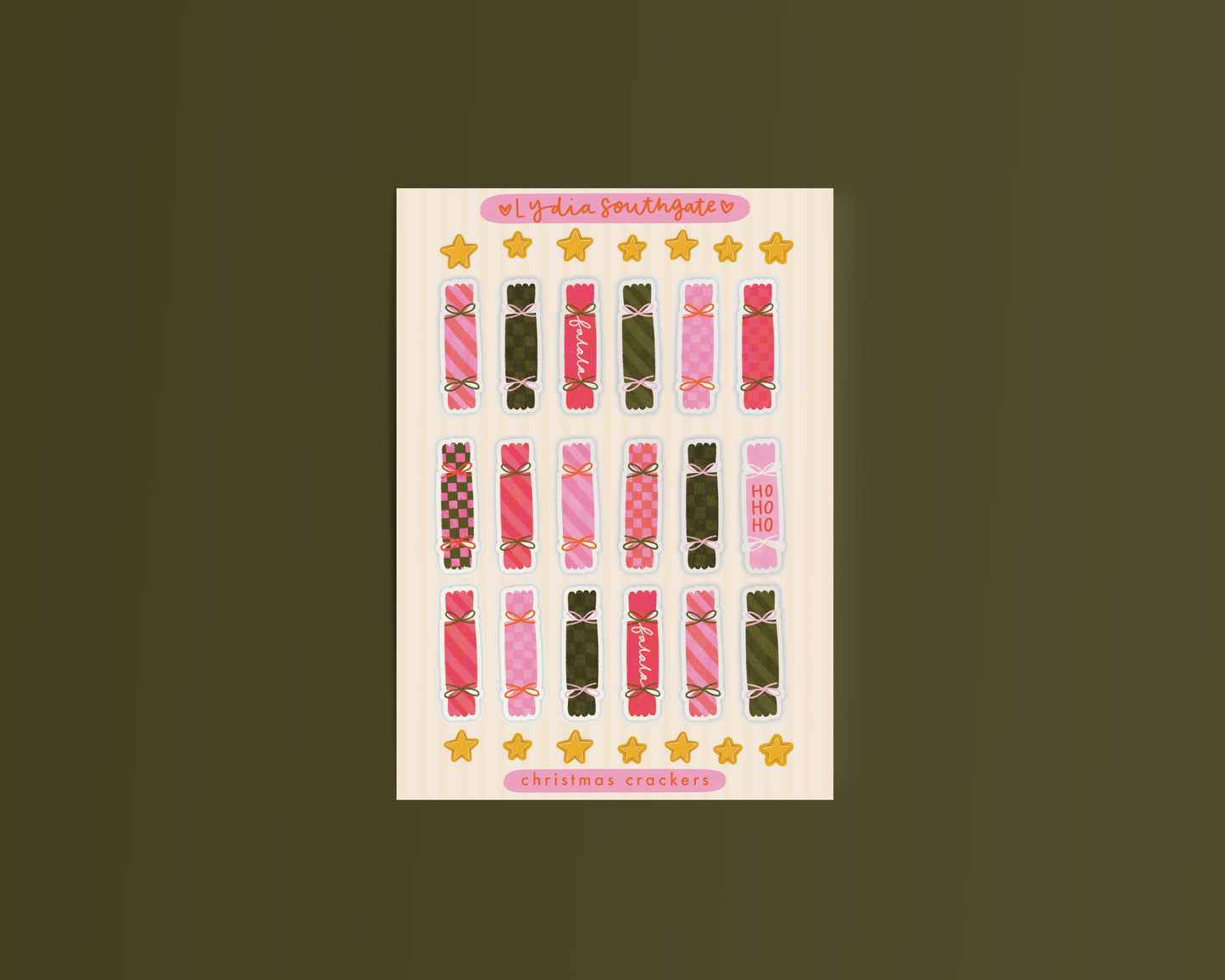 Christmas Crackers Mini Clear Vinyl Sticker Sheet