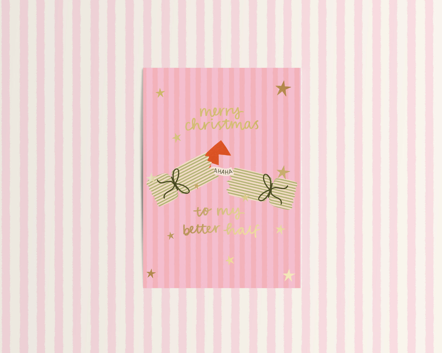 Merry Christmas to my Better Half Wife Girlfriend Christmas Cracker Card
