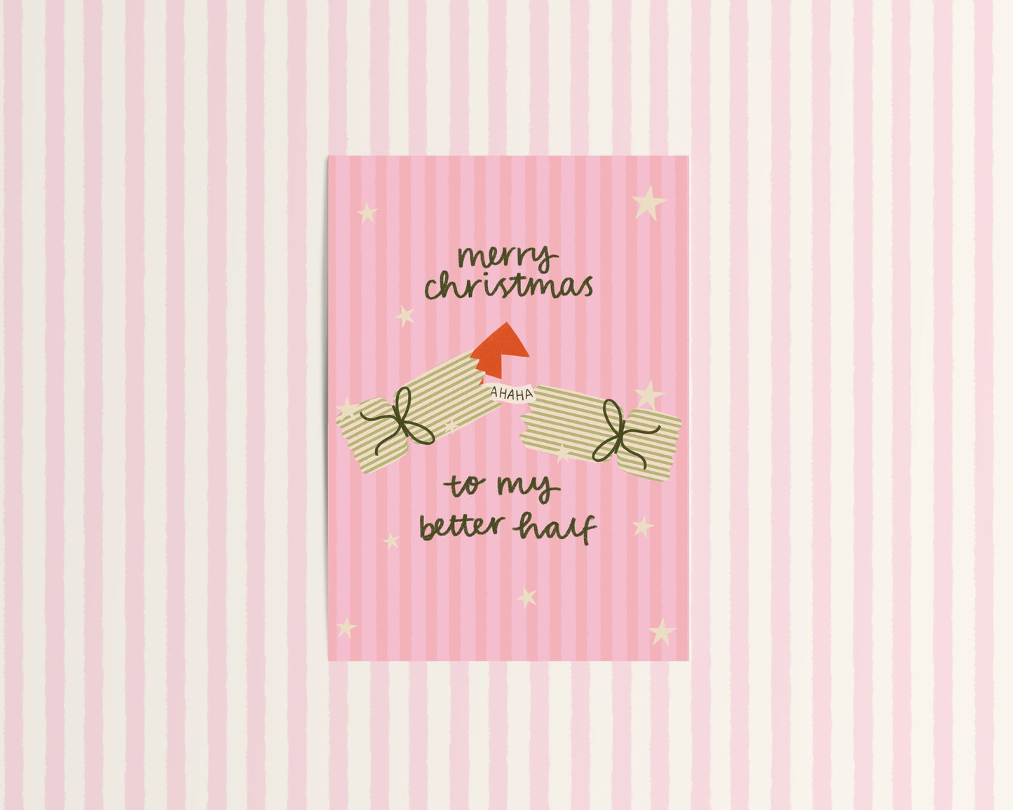 Merry Christmas to my Better Half Wife Girlfriend Christmas Cracker Card