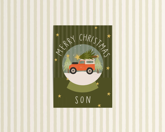 Merry Christmas to my Son Landrover Christmas Card