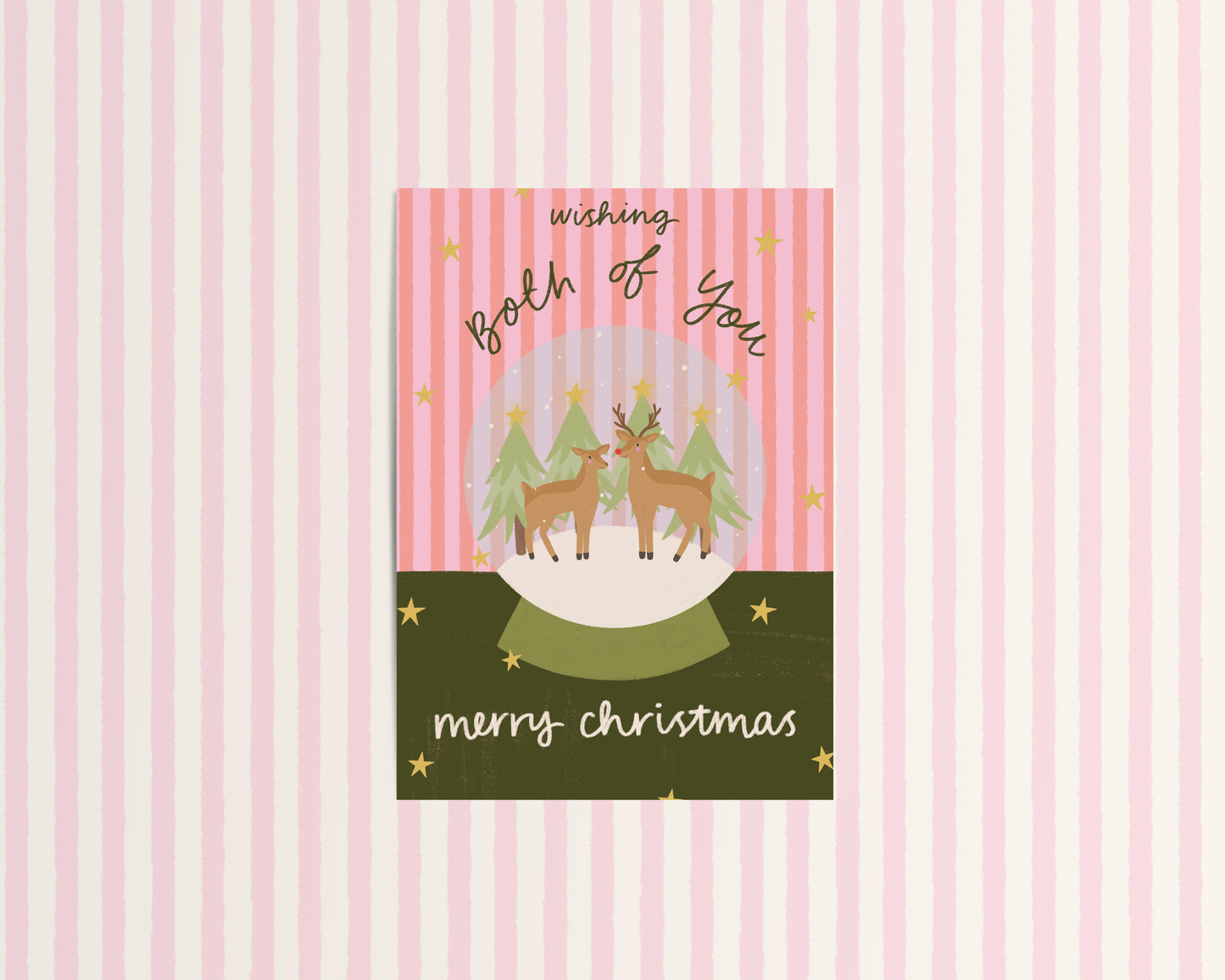 Merry Christmas to Both of You Snow Globe Card