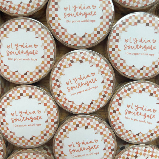 Rust Checkerboard Washi Tape