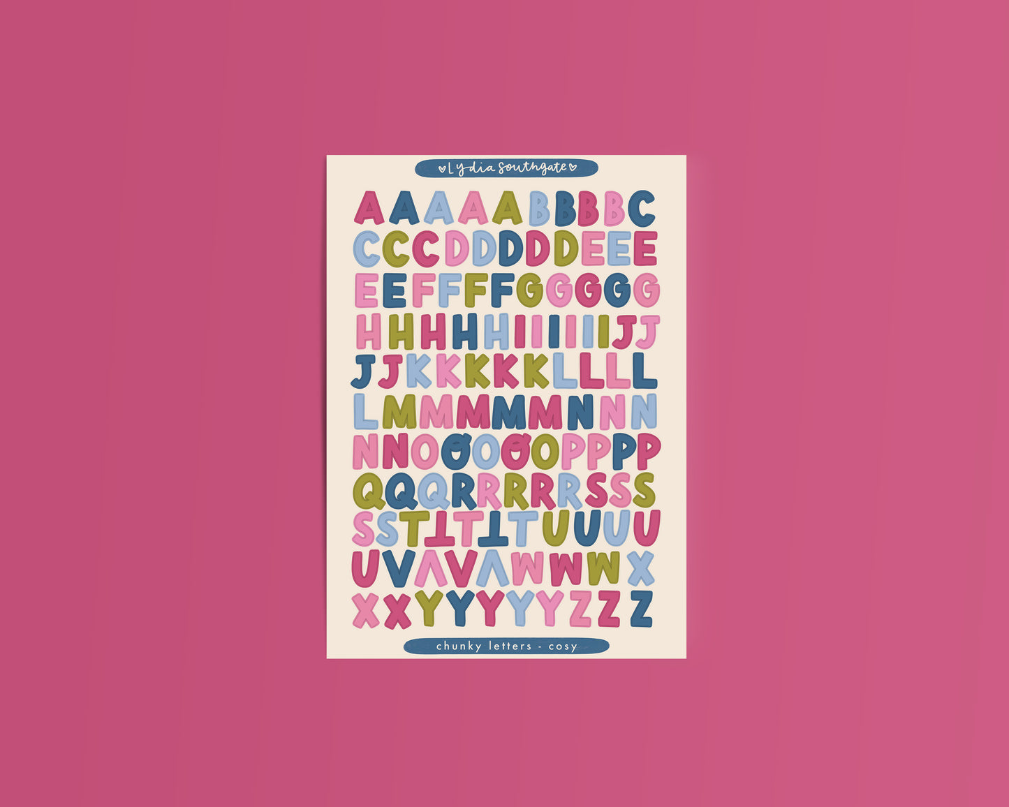 Cosy Chunky Letters Sticker Sheet