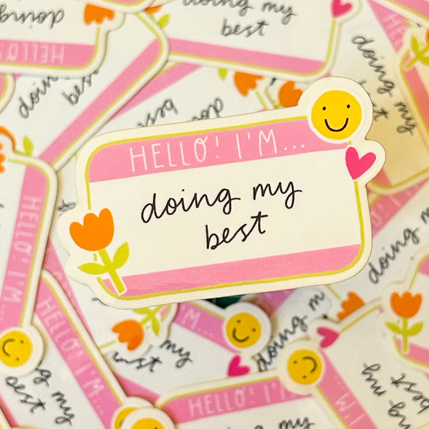 Hello I'm Doing My Best Vinyl Sticker