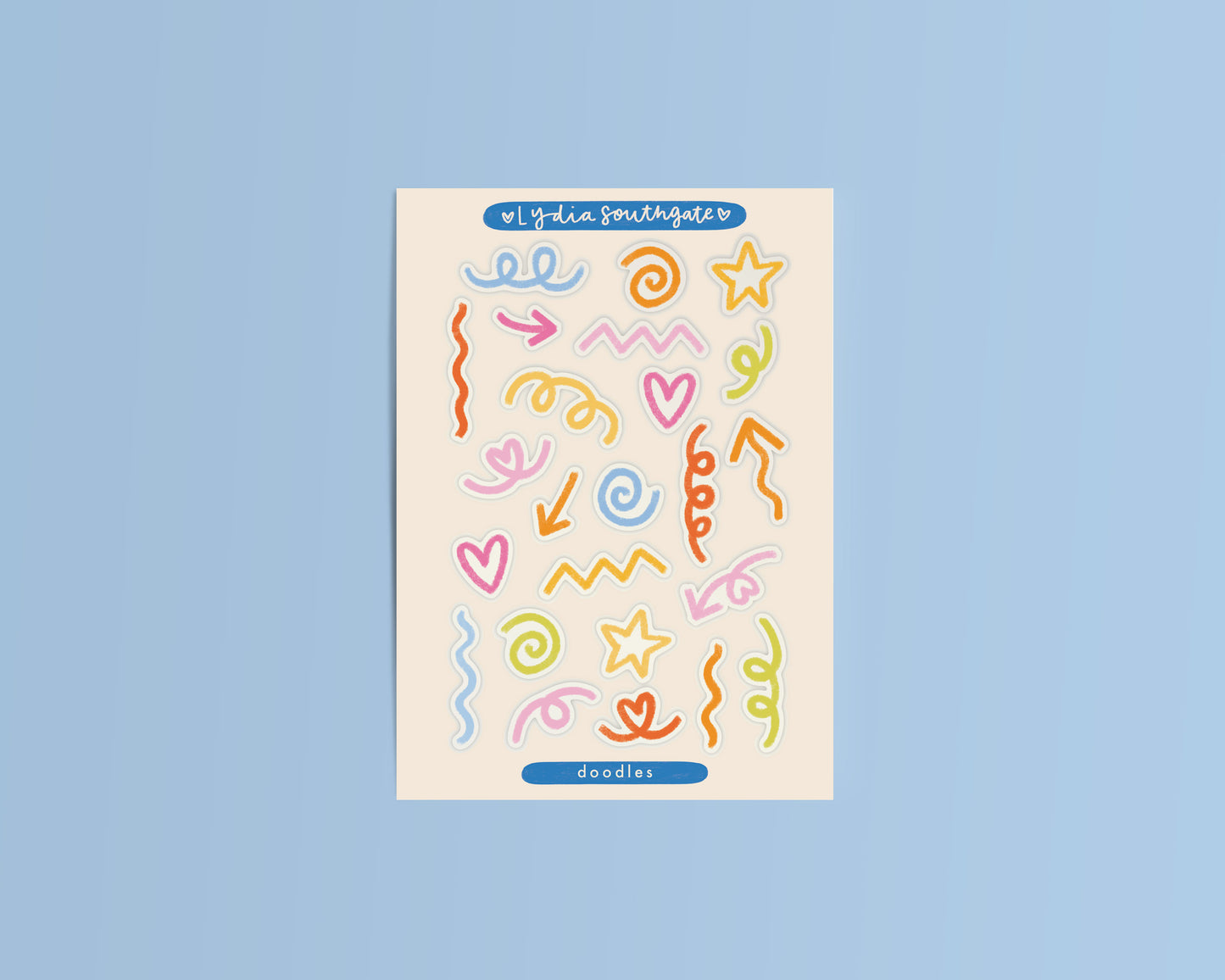 Doodles Mini Clear Vinyl Sticker Sheet