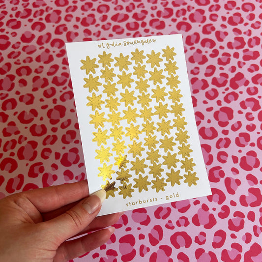 Metallic Starbursts Sticker Sheet
