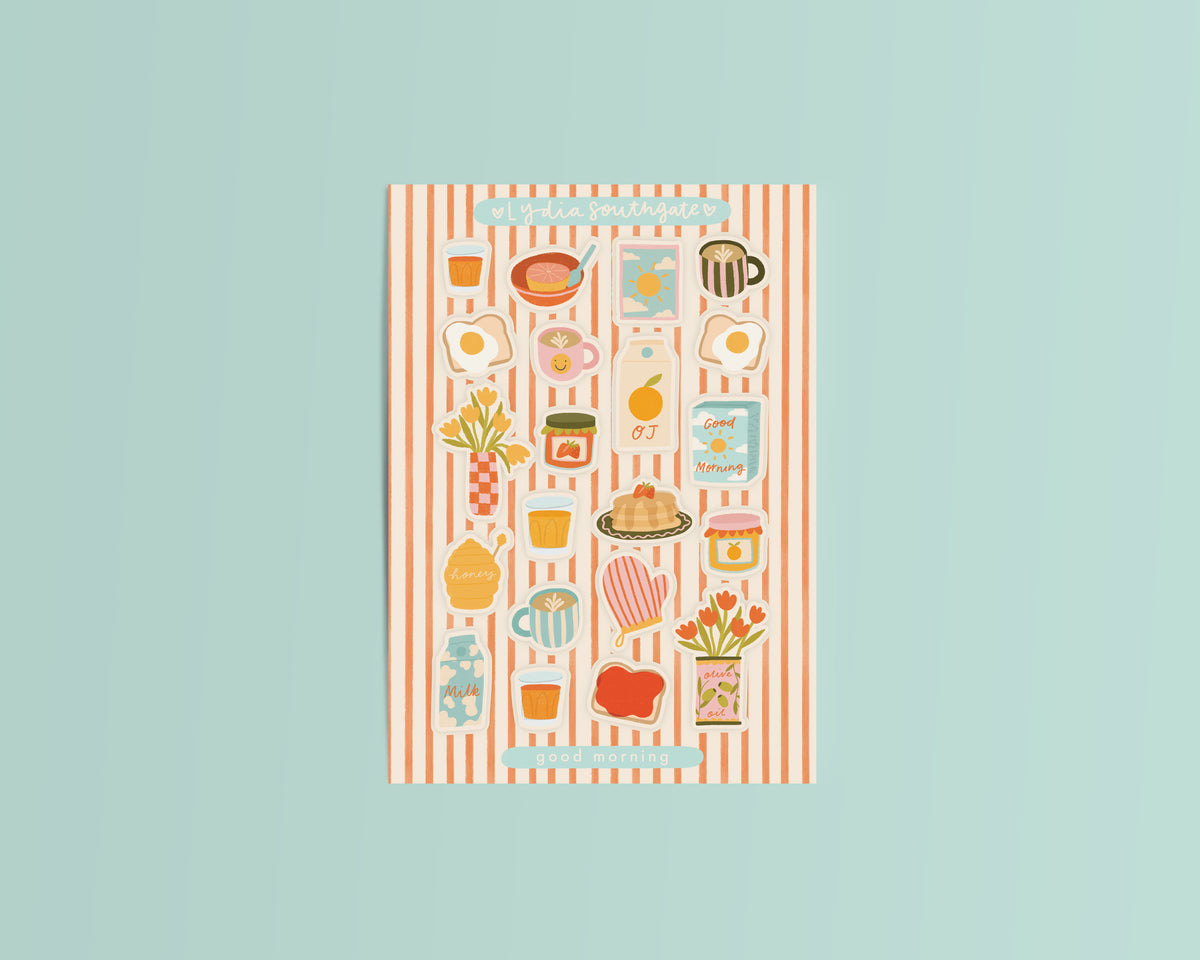 Good Morning Mini Vinyl Sticker Sheet