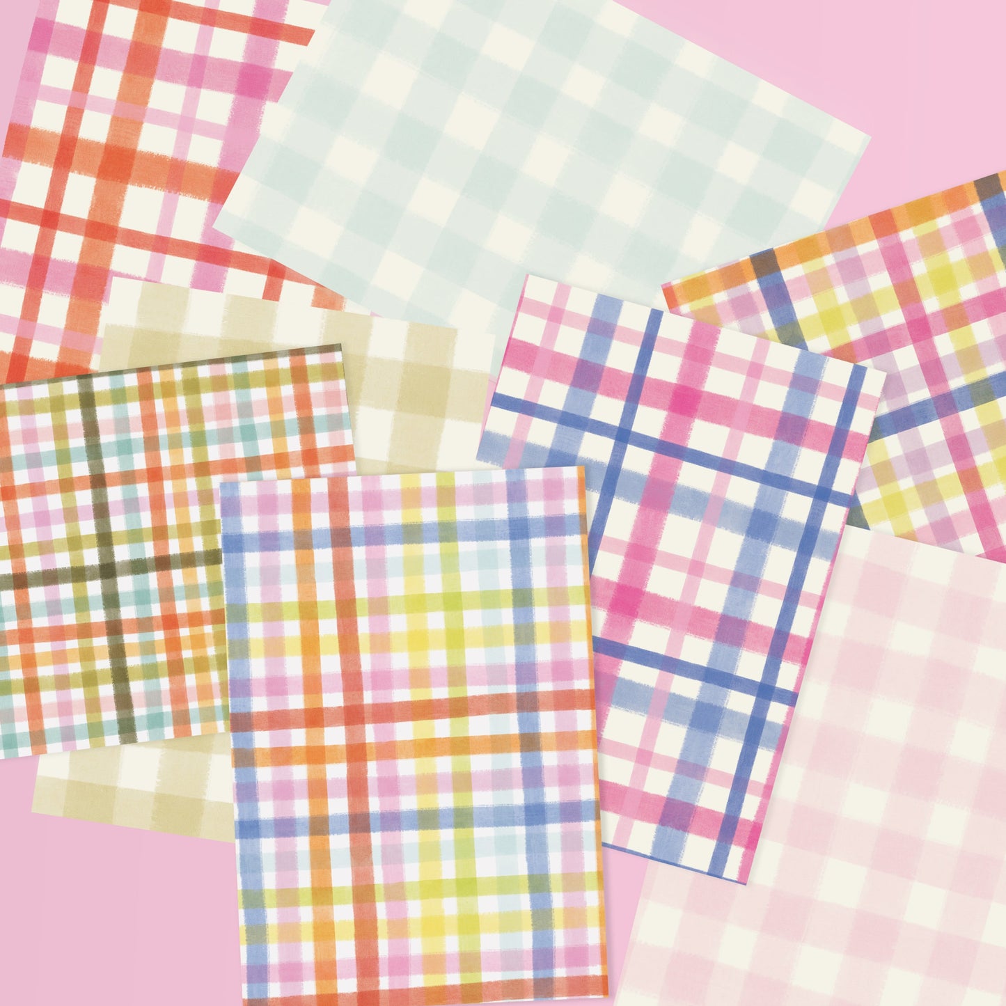 Painted Gingham Deco Crafting Papers