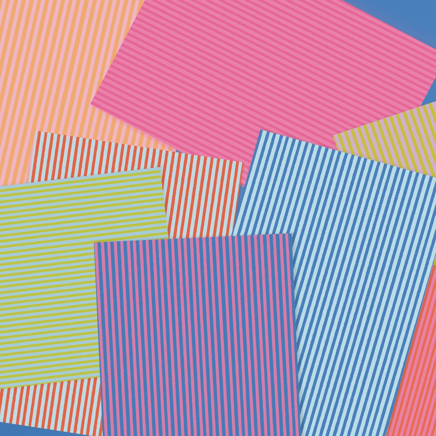 Bright Stripes Deco Crafting Papers