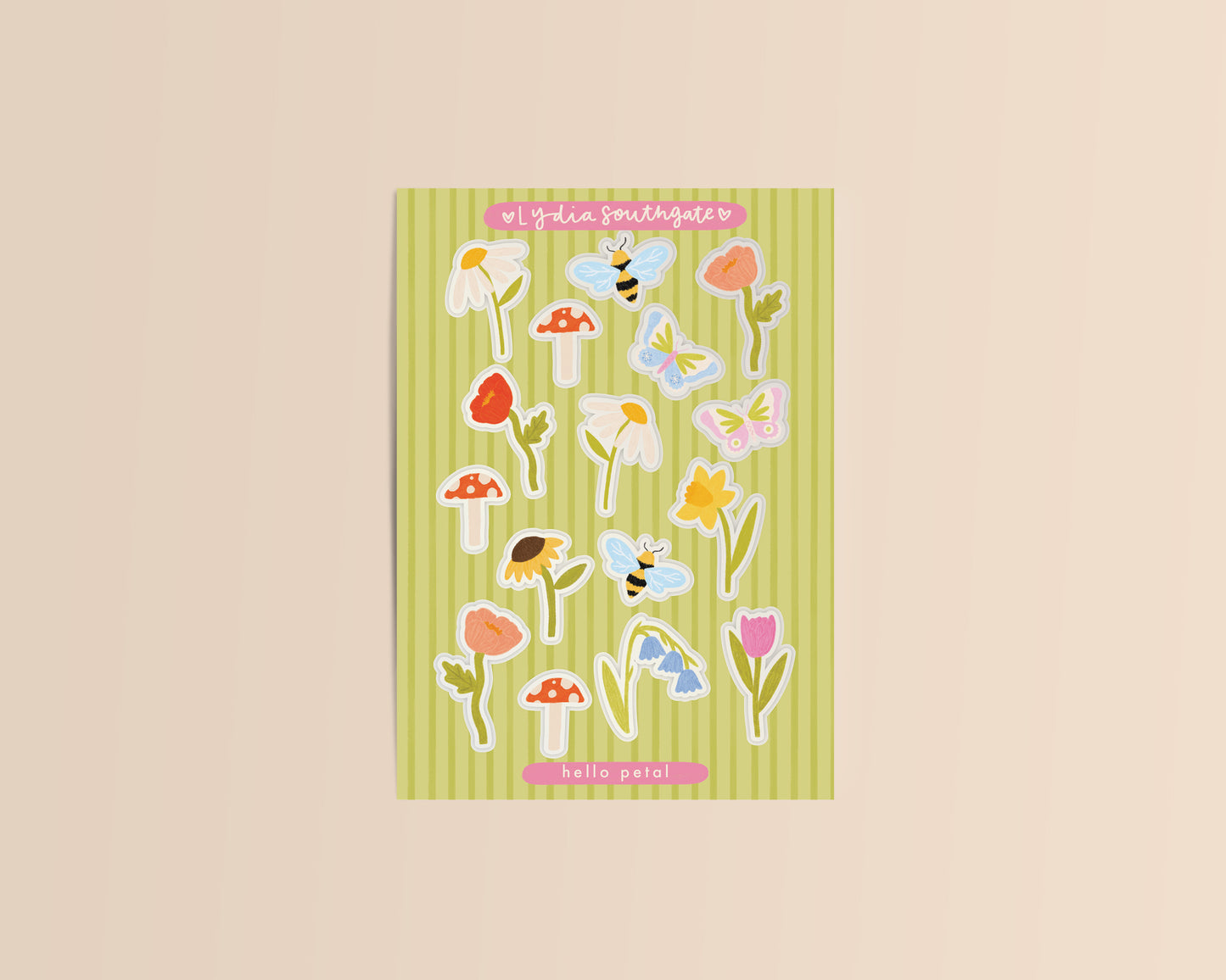 Hello Petal Mini Clear Vinyl Sticker Sheet