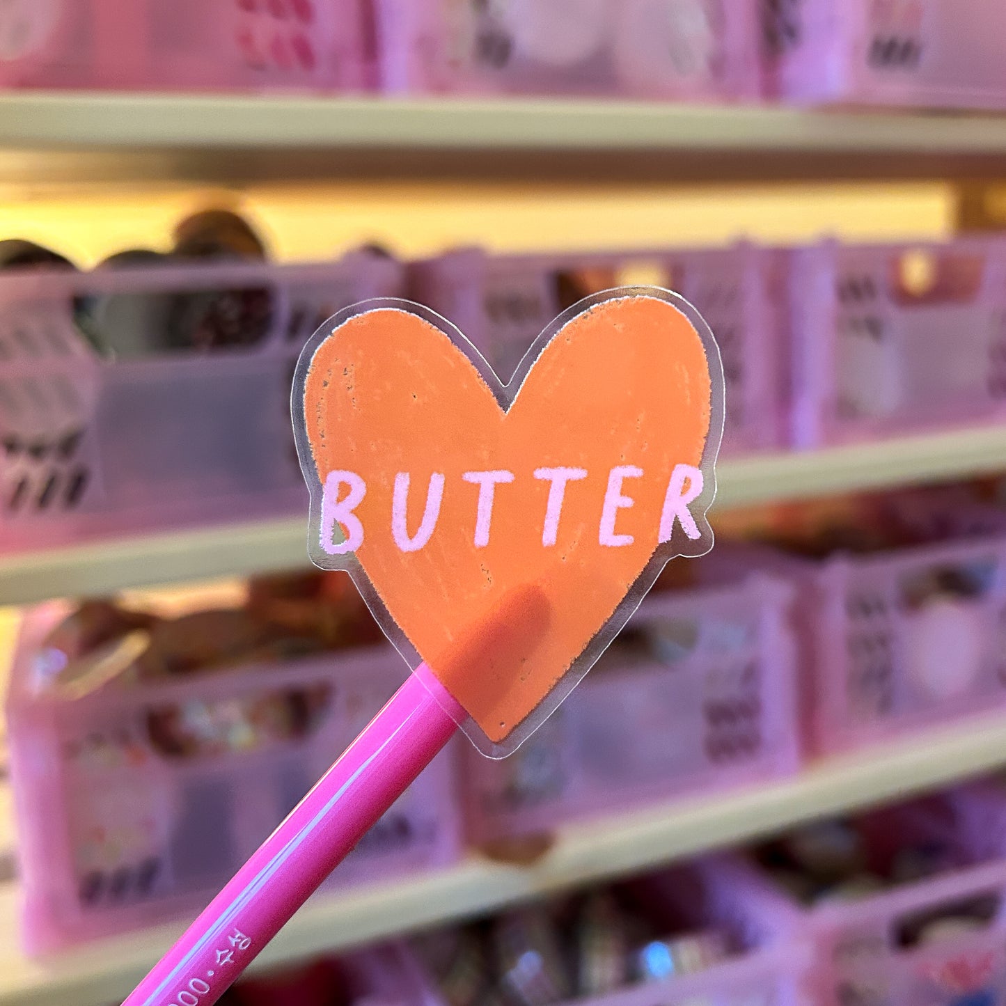 Butter Heart Vinyl Sticker
