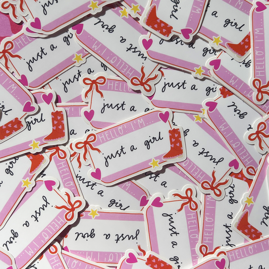 Hello I'm Just A Girl Vinyl Sticker