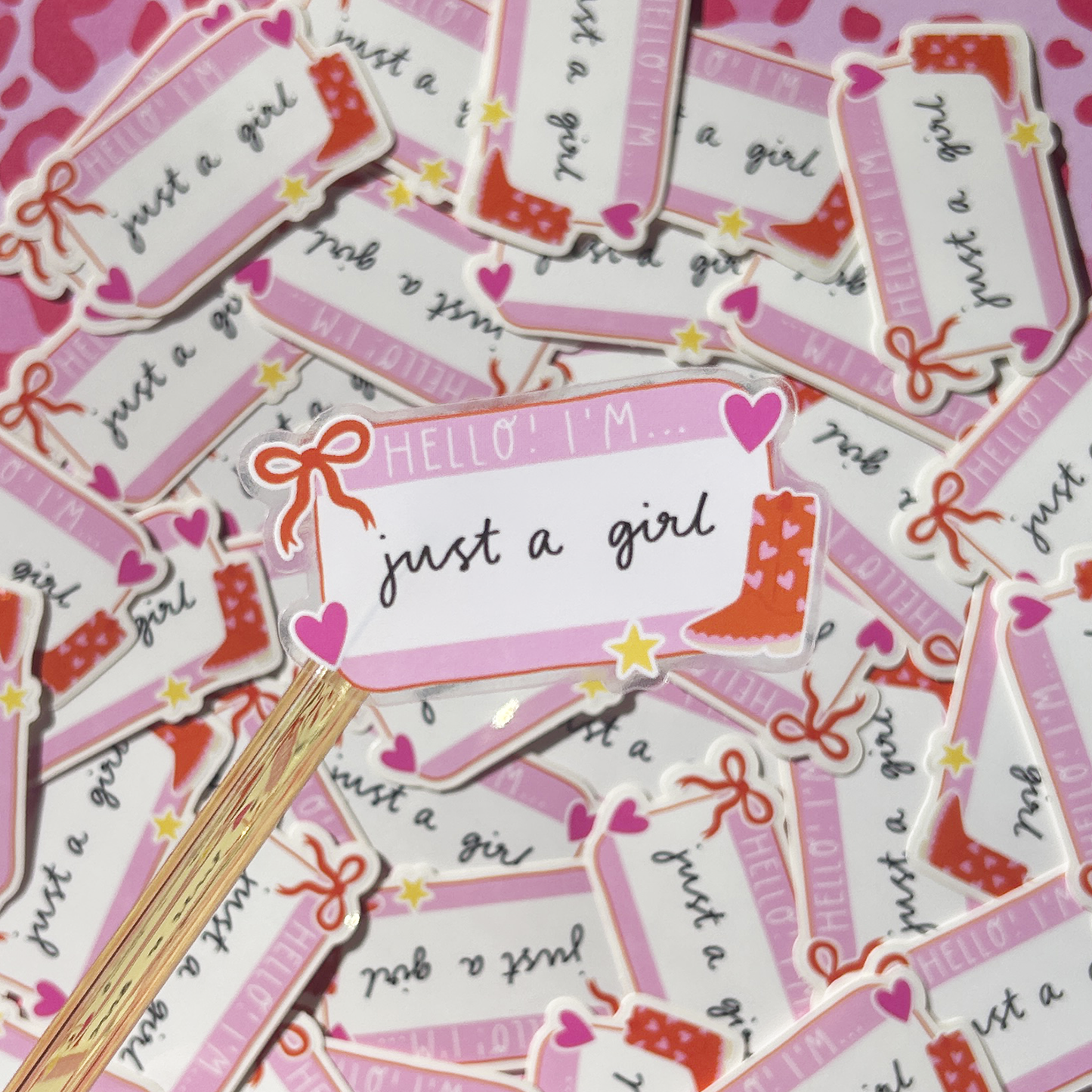 Hello I'm Just A Girl Vinyl Sticker
