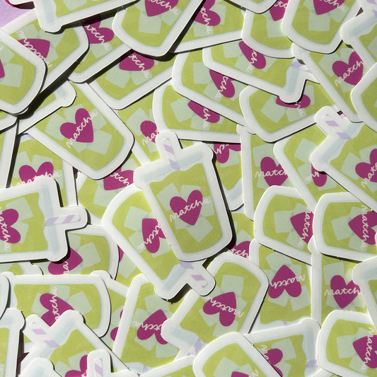 Matcha Cup Clear Vinyl Sticker