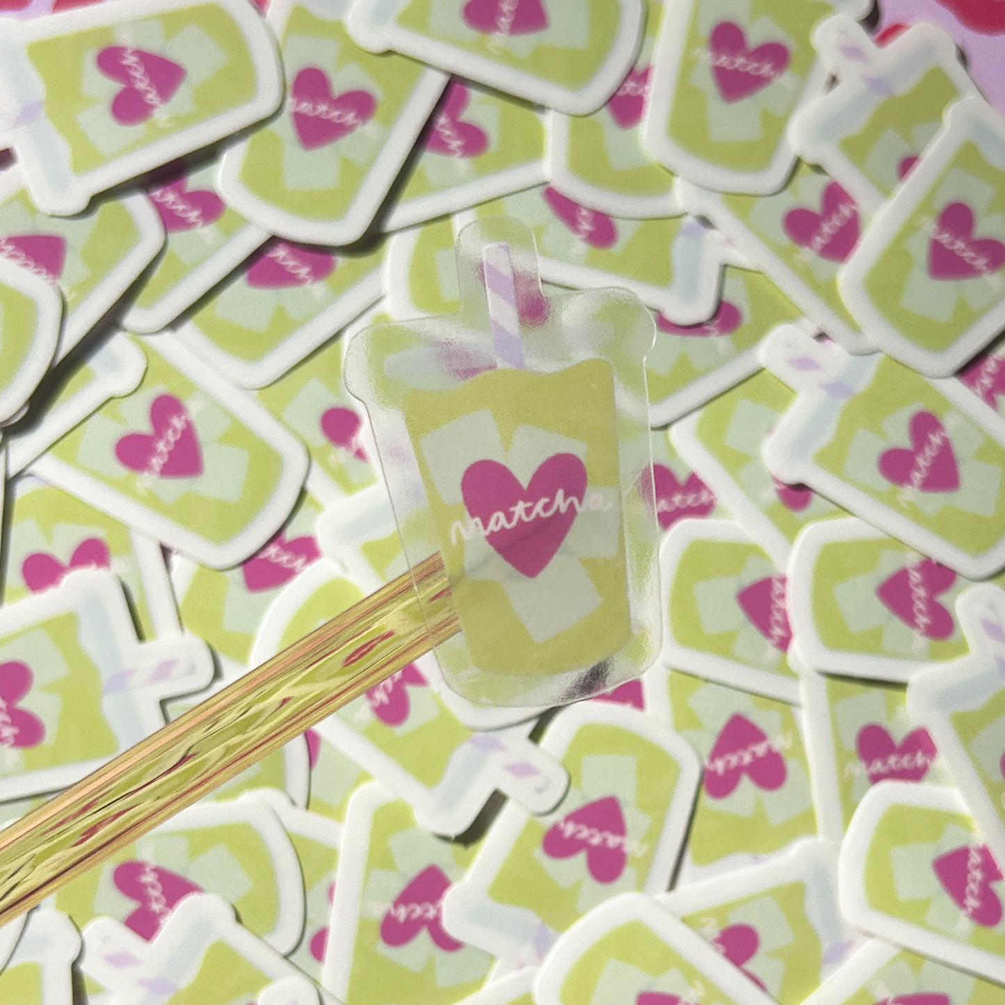 Matcha Cup Clear Vinyl Sticker