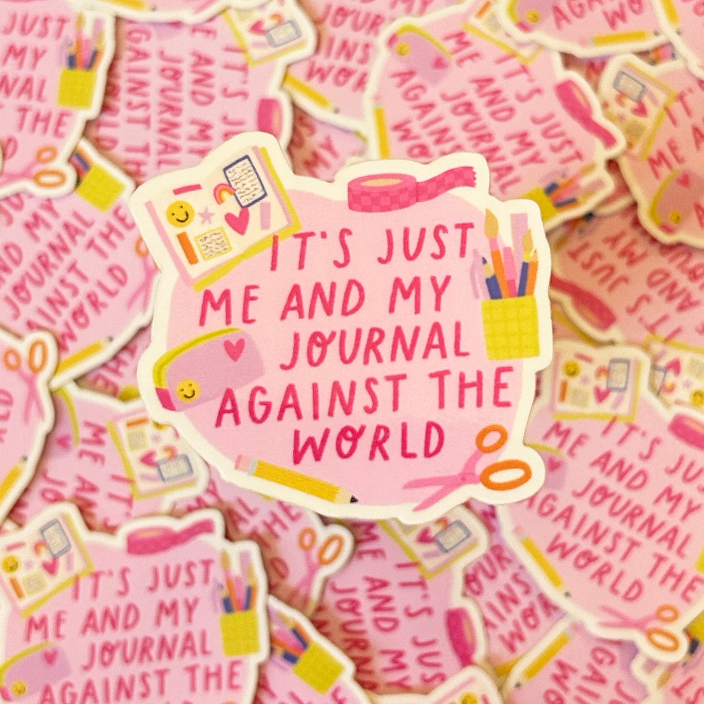 It's Just Me and my Journal Vinyl Sticker