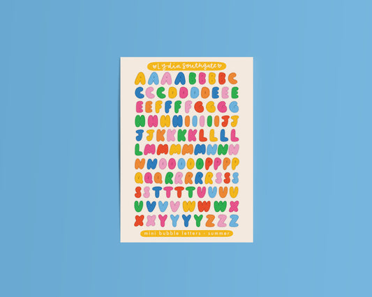 Mini Bubble Letters Sticker Sheet