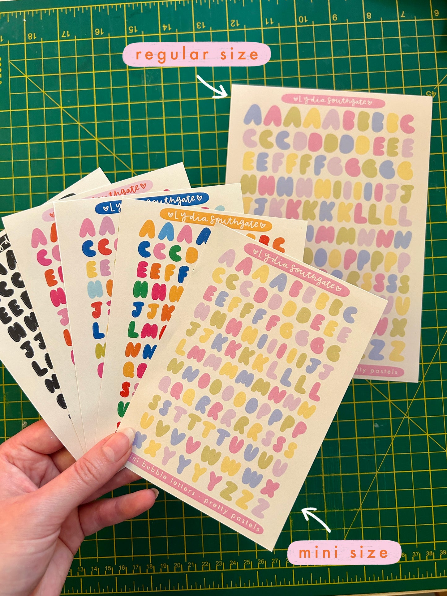 Mini Bubble Letters Sticker Sheet