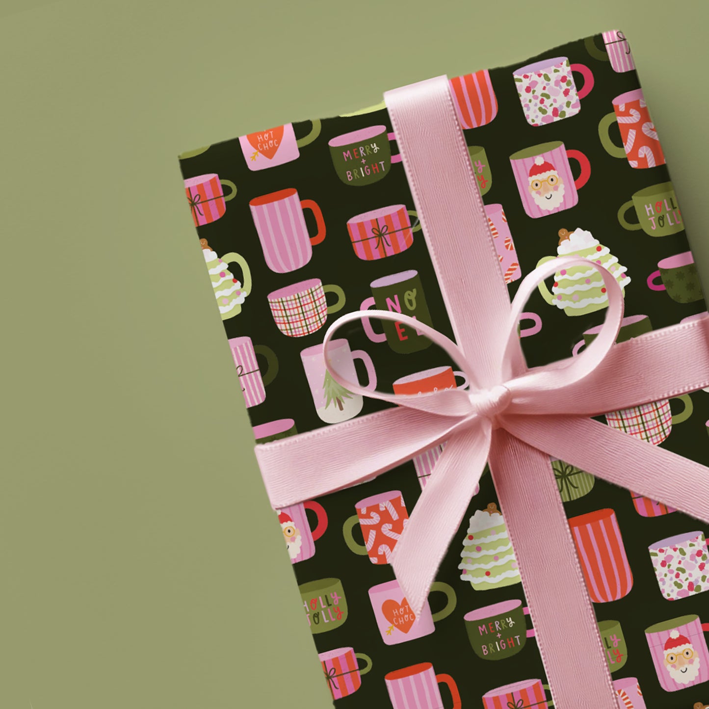 Christmas Mugs Wrapping Paper Sheets
