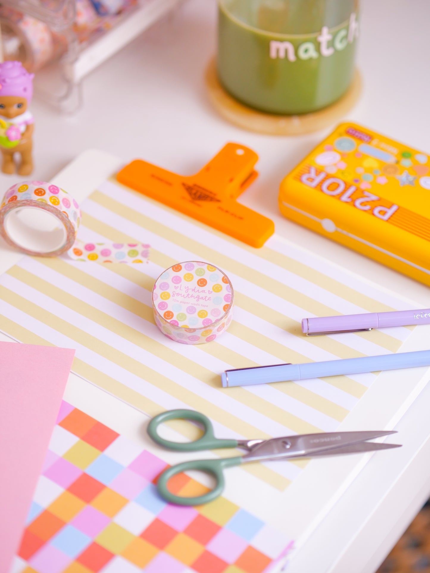 Multicoloured Smile Faces Washi Tape