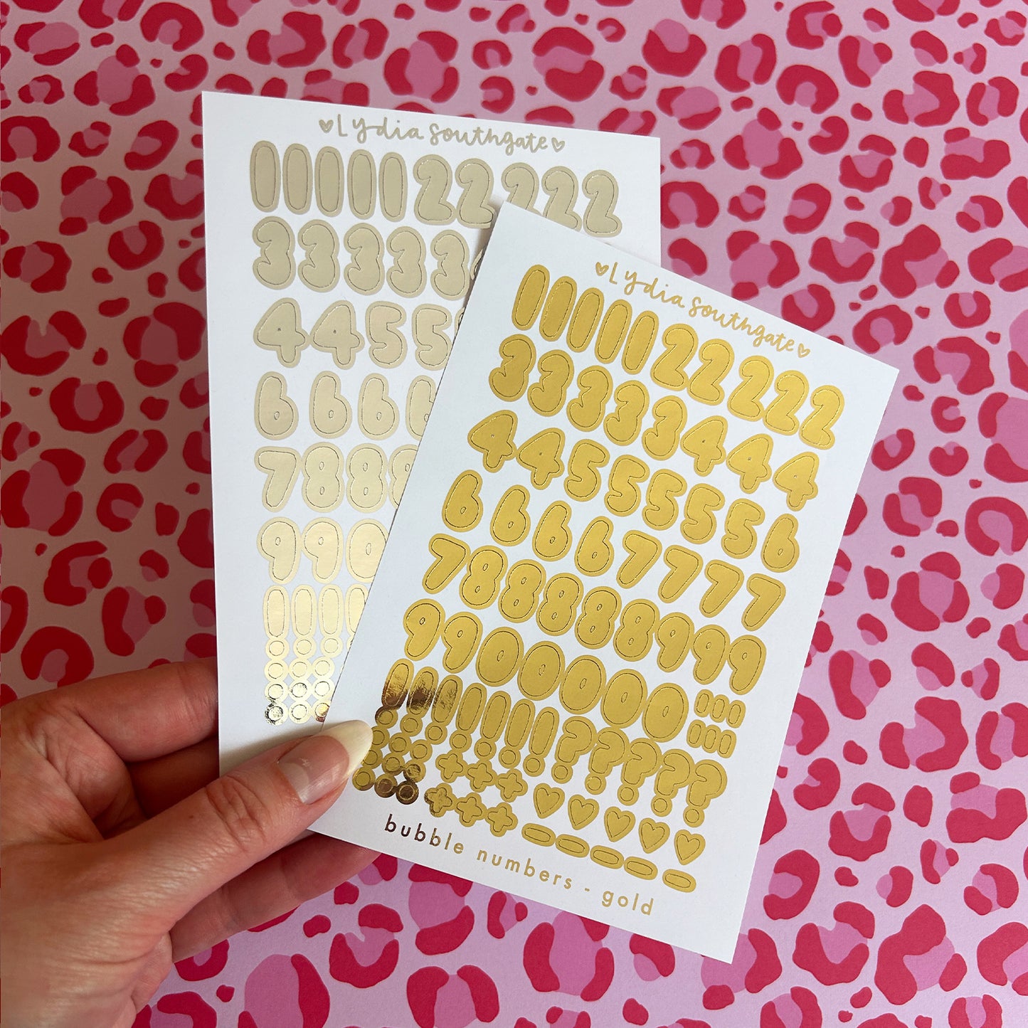 Metallic Bubble Numbers Sticker Sheet