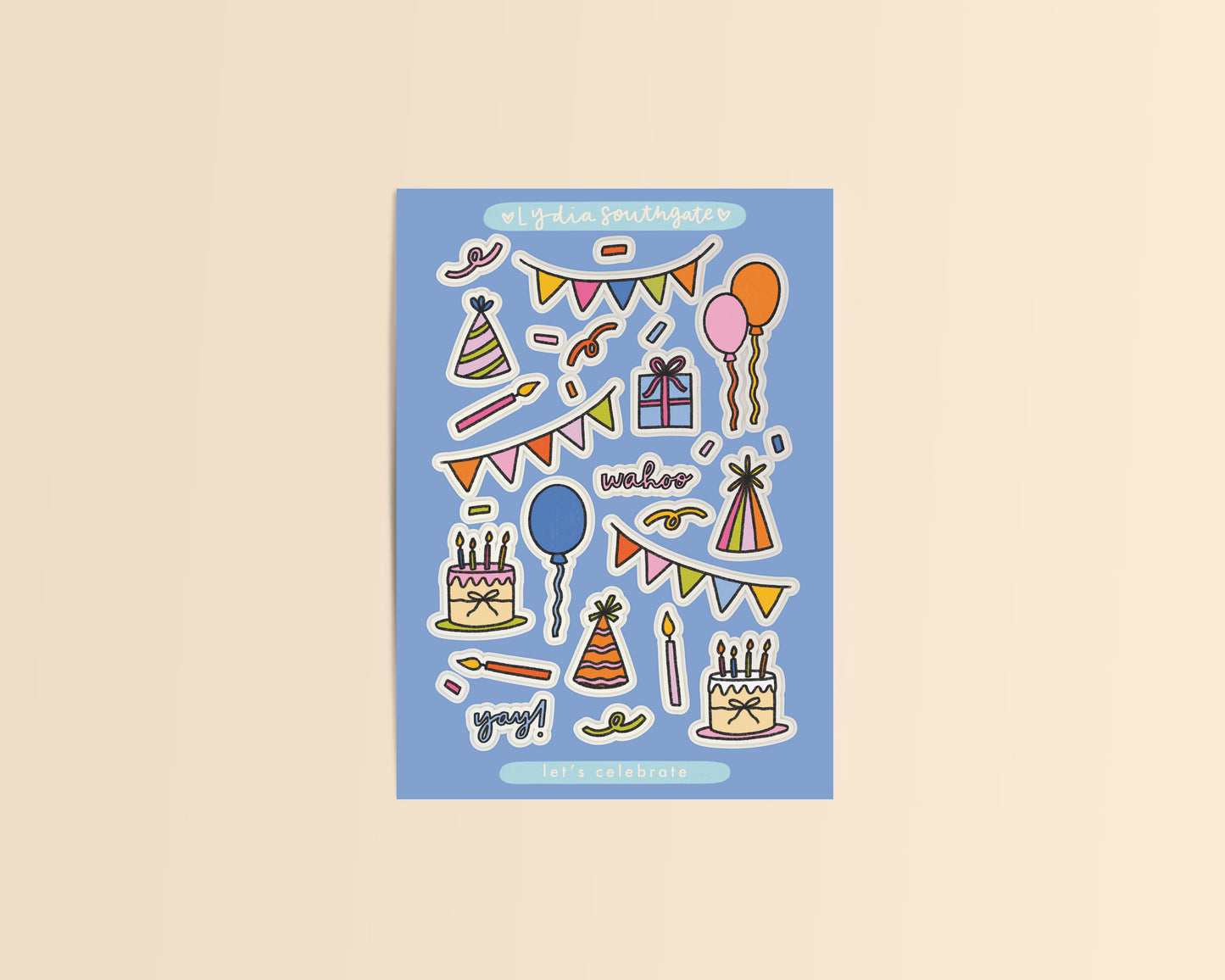 Let's Celebrate Mini Clear Vinyl Sticker Sheet