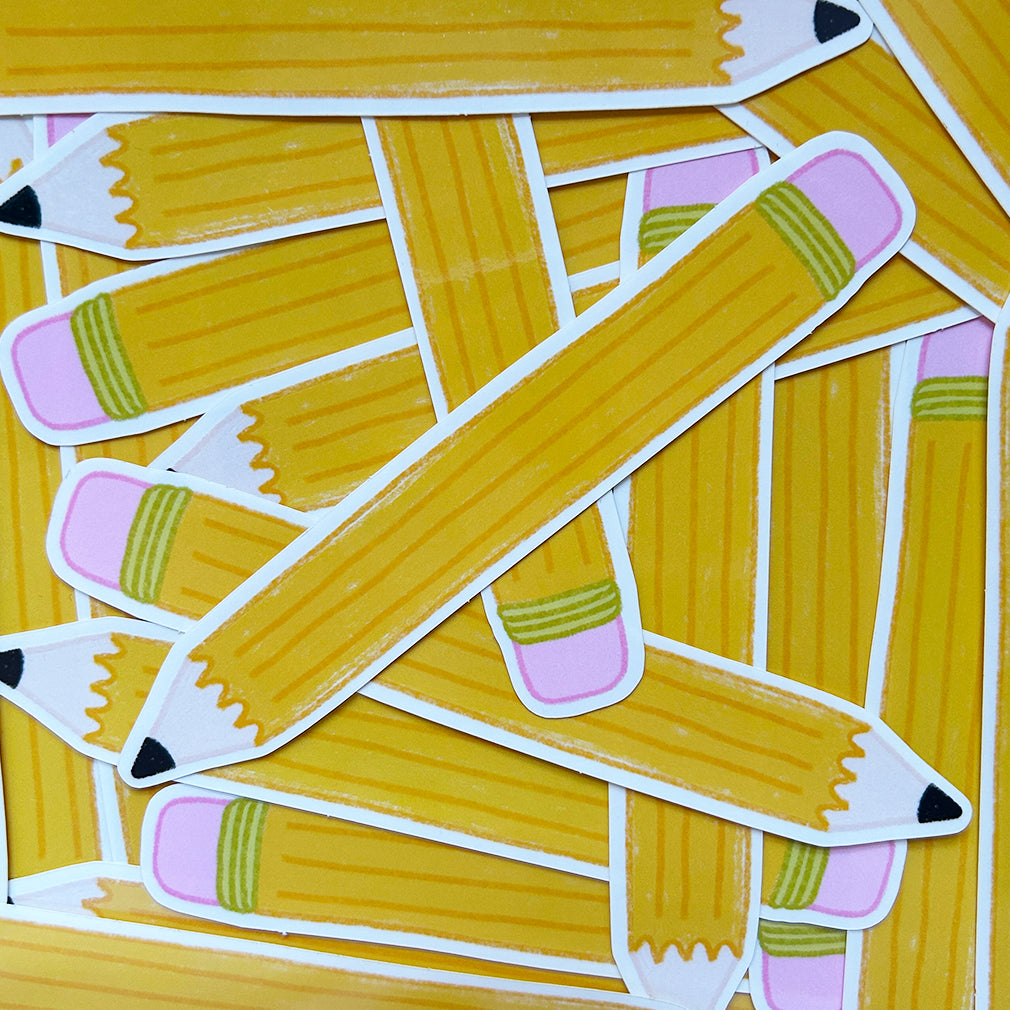 Big Pencil Clear Vinyl Sticker