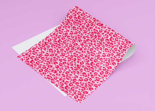 Pink Leopard Print Wrapping Paper Sheets