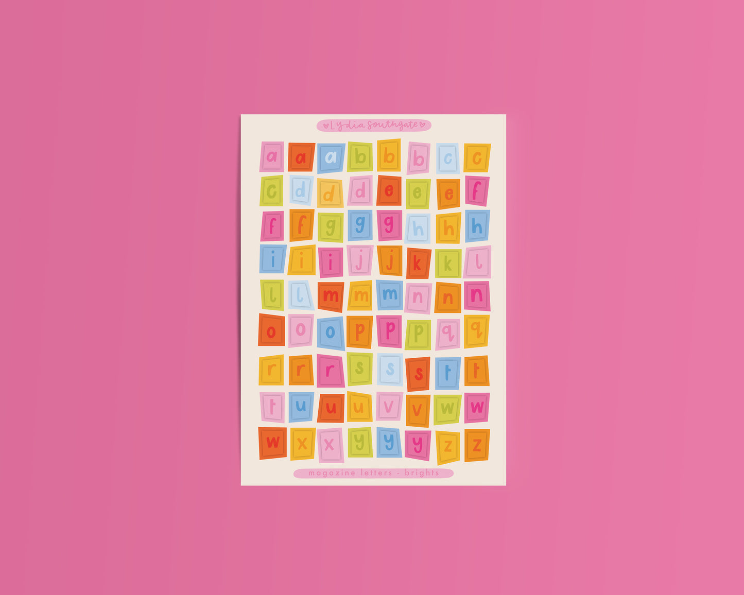 Double Rainbow Magazine Letters Sticker Sheet