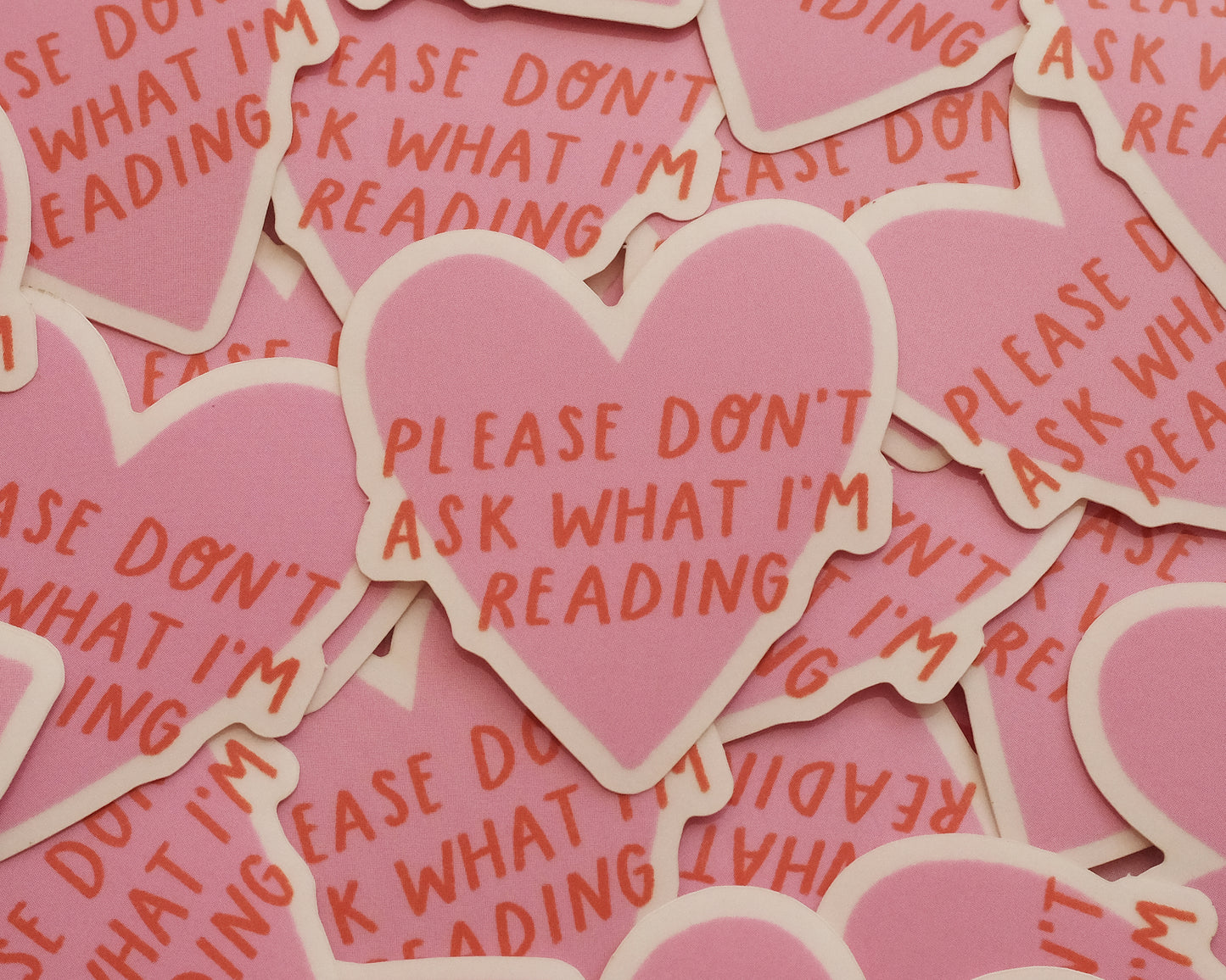 Please Don't Ask What I'm Reading Heart Vinyl Sticker