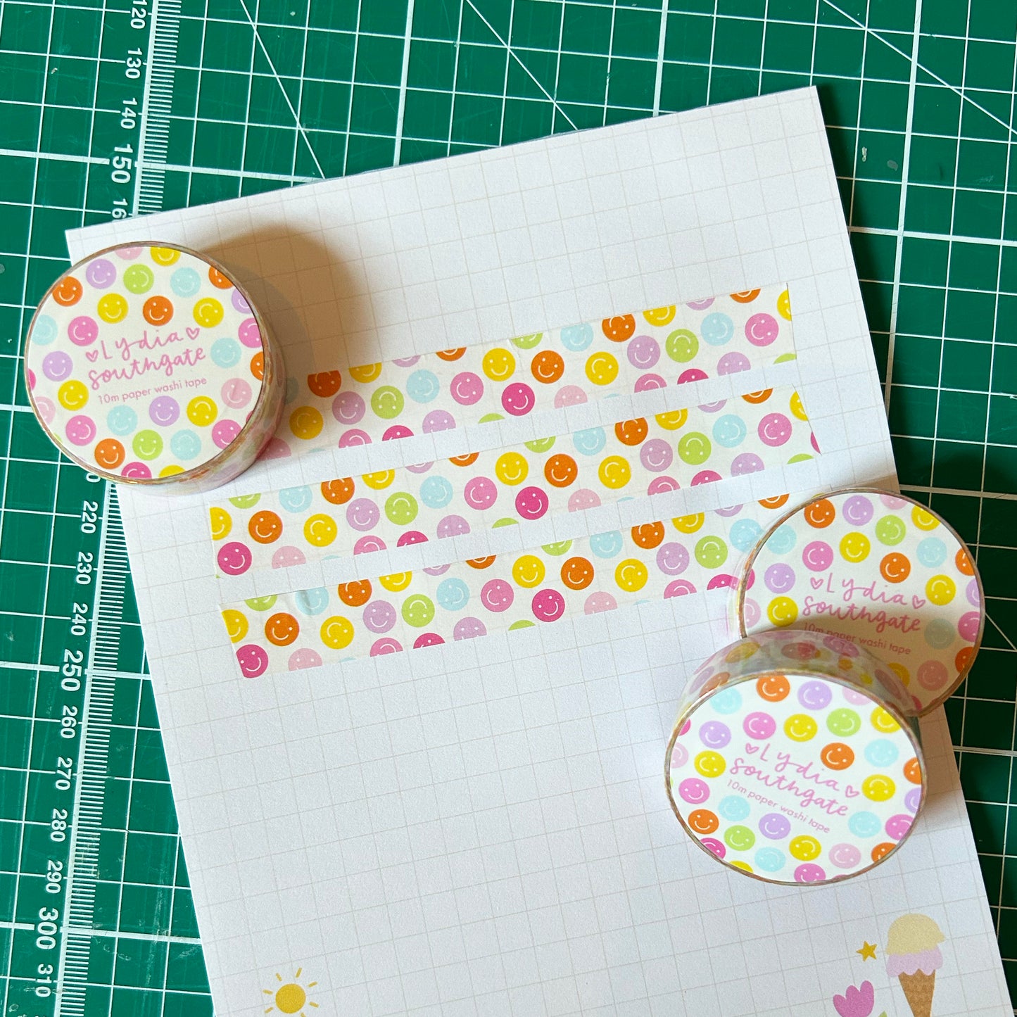 Multicoloured Smile Faces Washi Tape