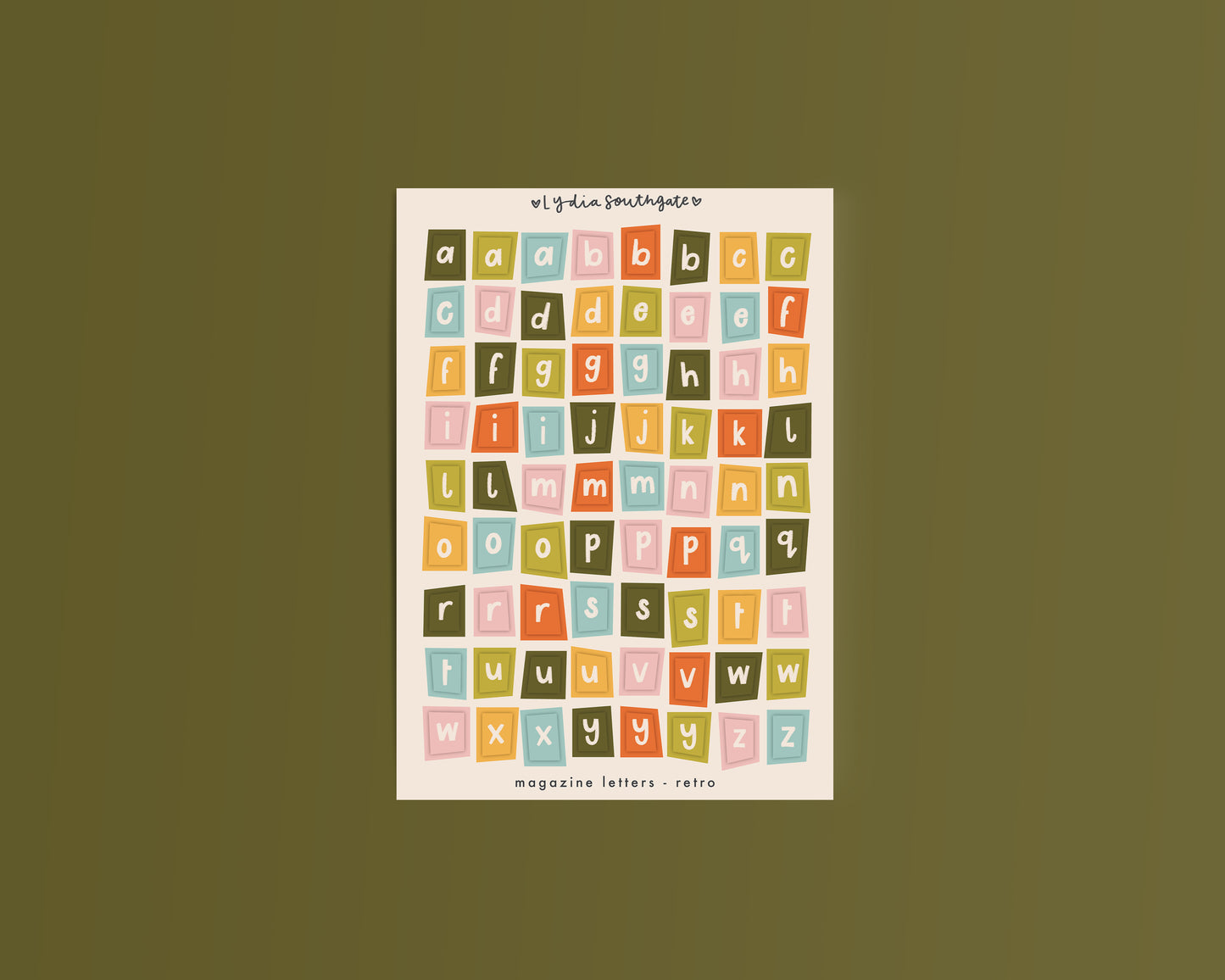 Magazine Letters Sticker Sheets (5 colour options)