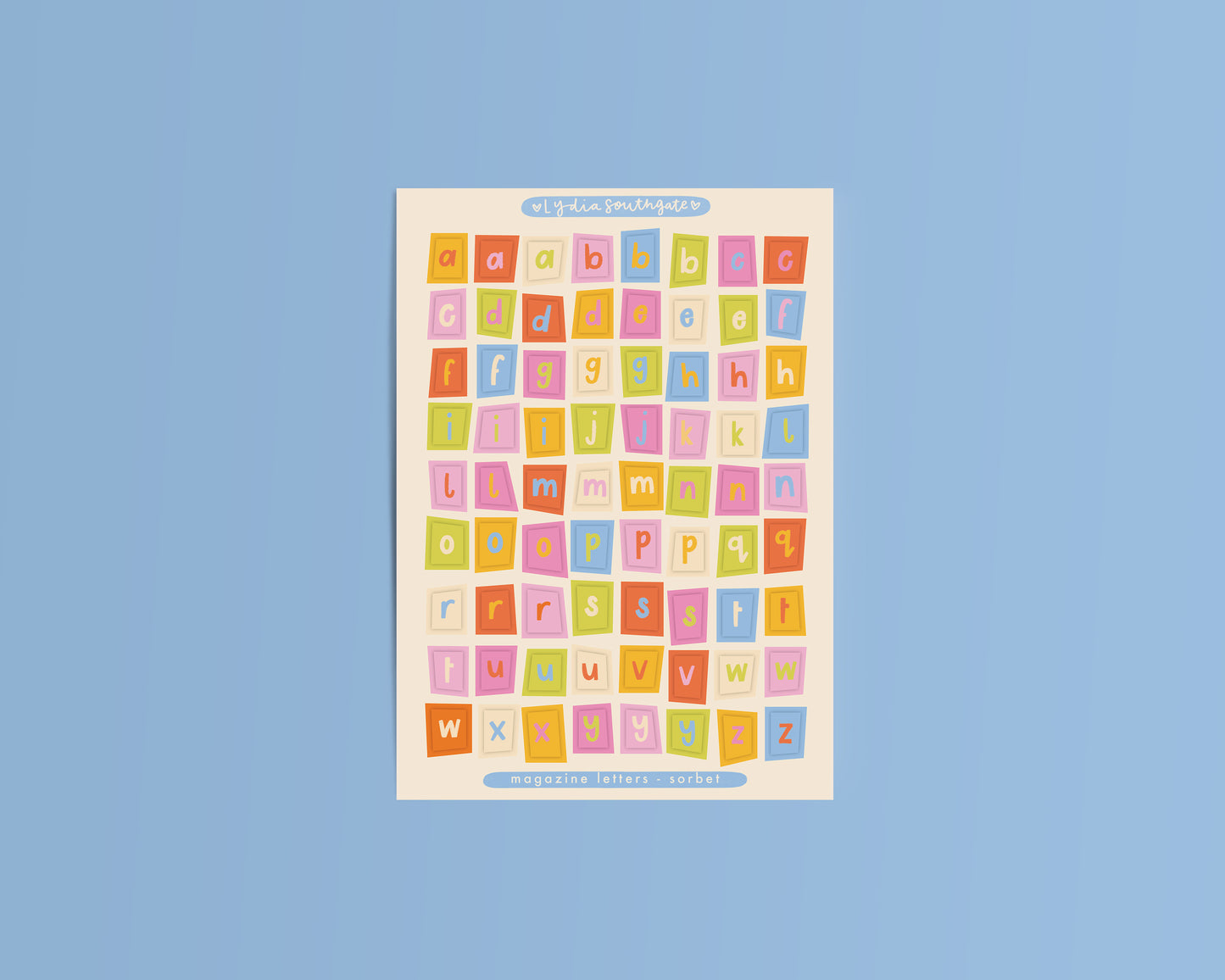 Sorbet Magazine Letters Sticker Sheet