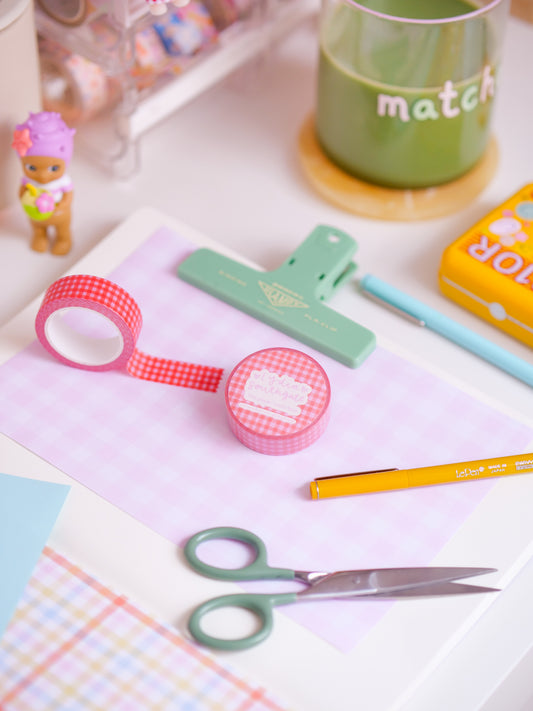 Strawberry Gingham Washi Tape