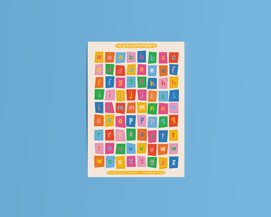 Magazine Letters Sticker Sheets (5 colour options)