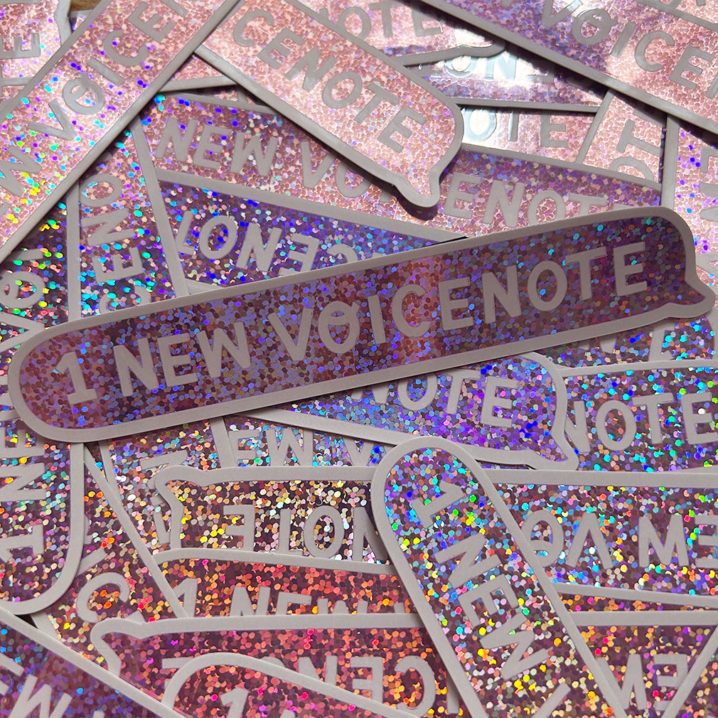1 New Voicenote Glitter Vinyl Sticker