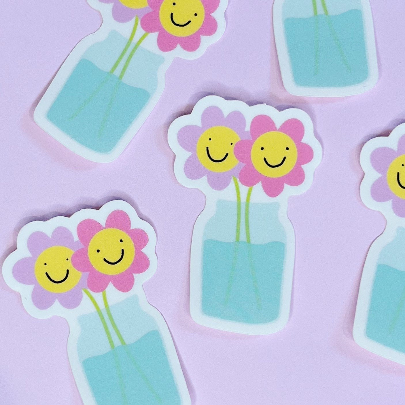Flowers Clear Vinyl Sticker
