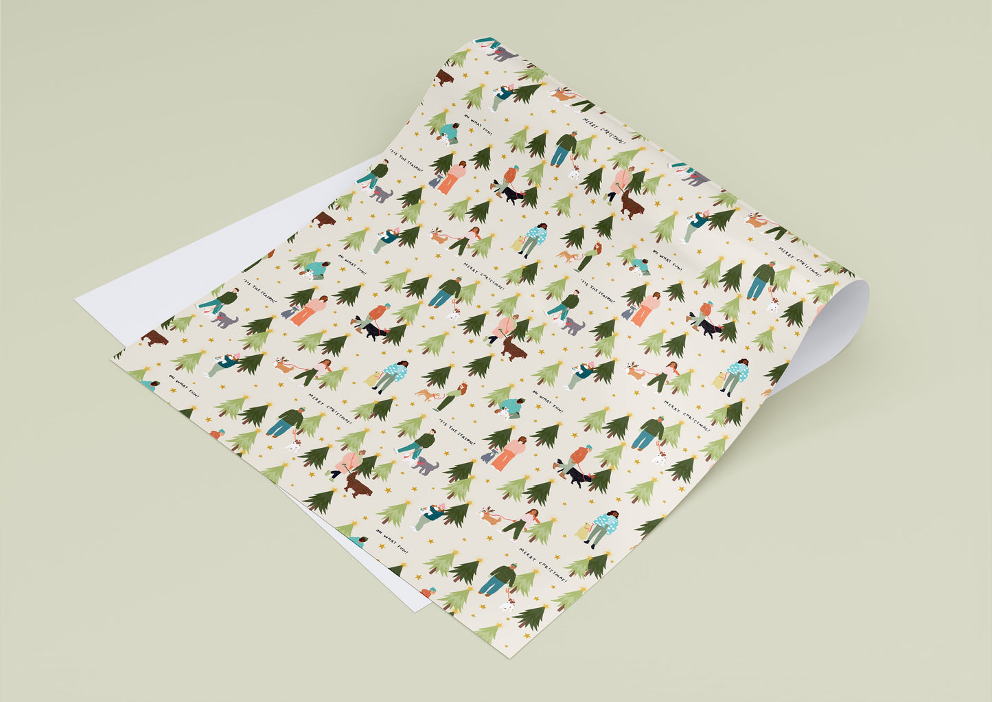 Christmas Dogs Wrapping Paper Sheets
