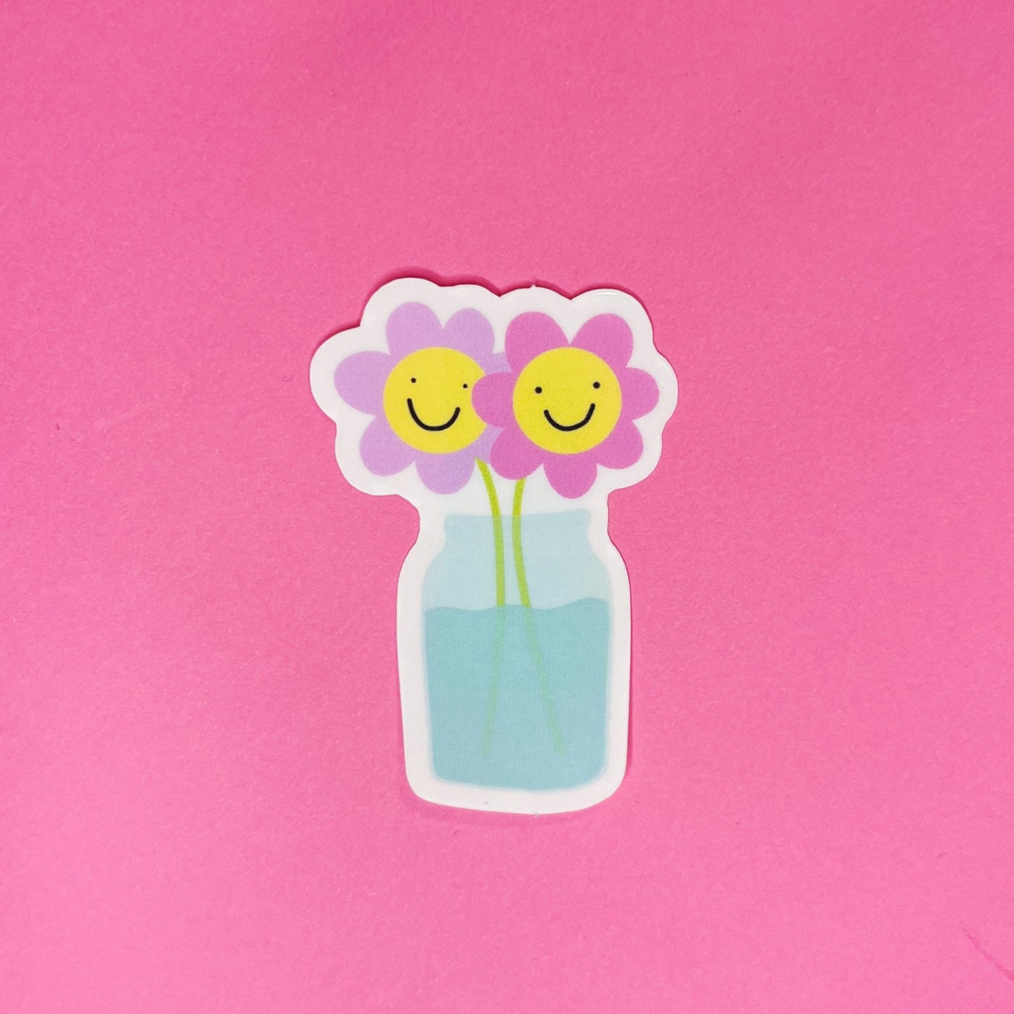 Flowers Clear Vinyl Sticker