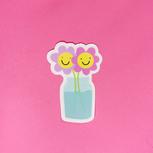 Flowers Clear Vinyl Sticker