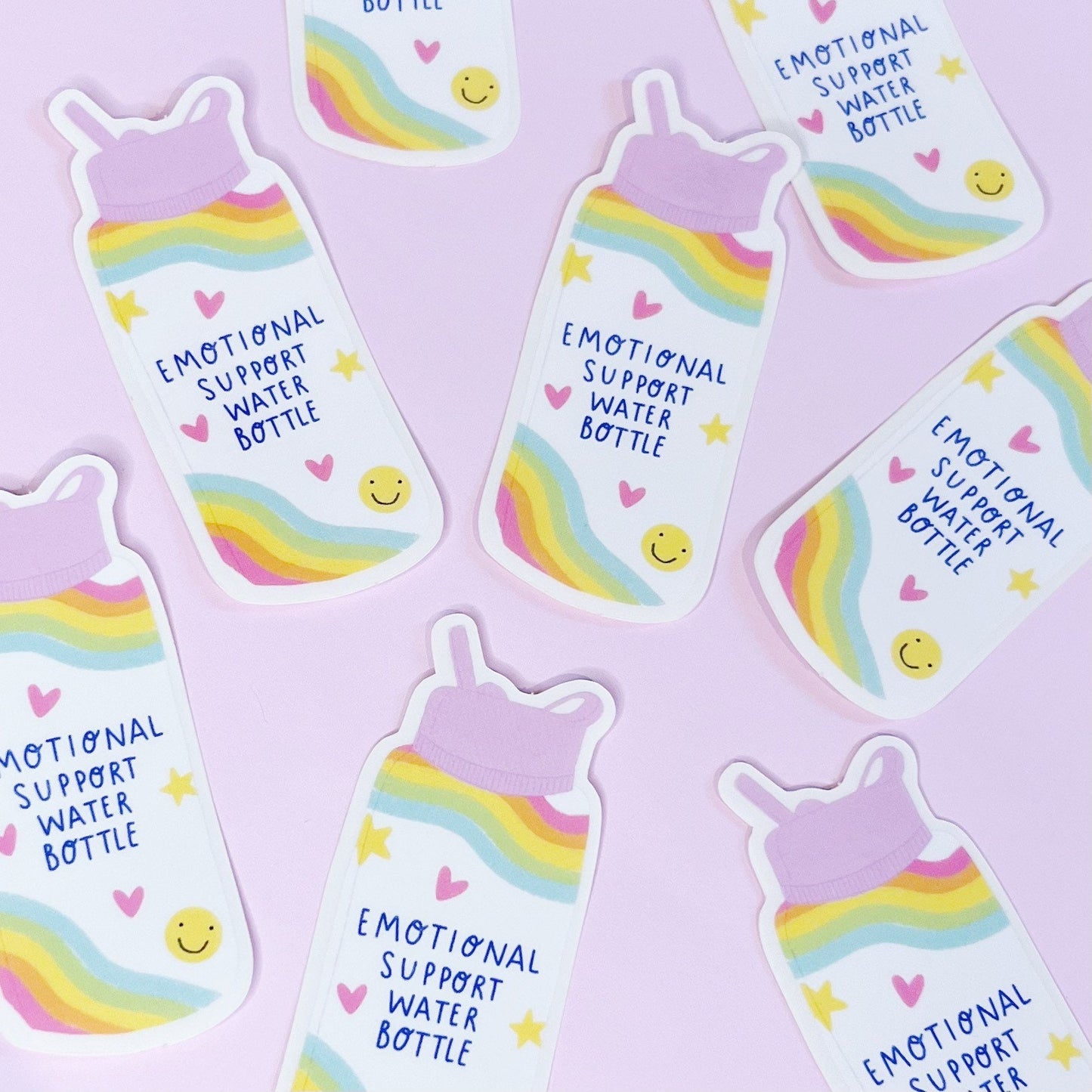 Emotional Support Water Bottle Clear Vinyl Sticker